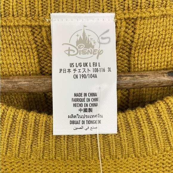 Disney Donald Duck Textured Cable Knit Sweater Mustard Yellow NWT - Picture 10 of 12